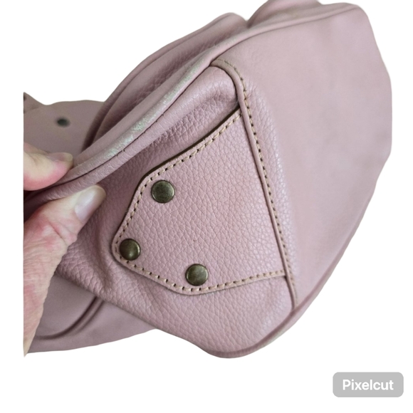 TOK Made in Italy soft pebbled leather should strap medium size soft pink purple - Picture 11 of 12